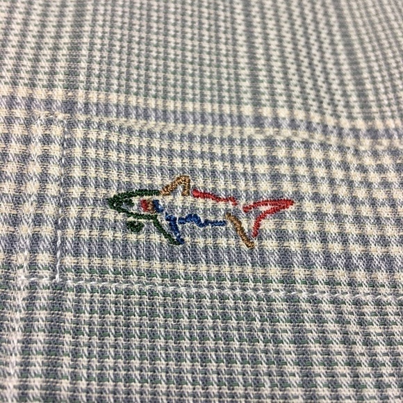 GREG Norman Button Down Collar Dress Golf Casual Shirt Light Green Plaid NWT - Picture 7 of 10